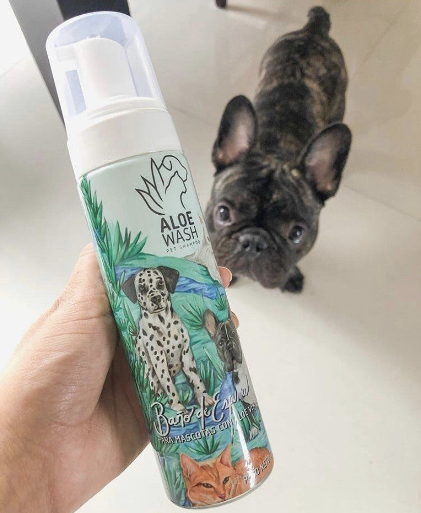 Shampoo en Seco para Mascotas <Espuma con Aloe Vera e Ingredientes Naturales>